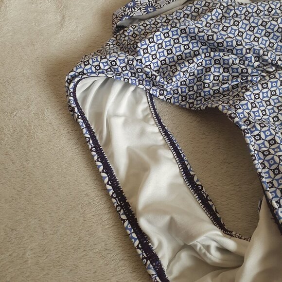 Lands' End Women's S Geo Print Chlorine Resistant Fauxkini One Piece Swimsuit - Picture 6 of 11